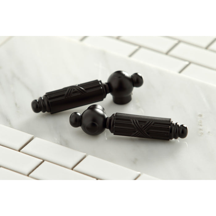 Kingston Brass KB3615GL Vintage Double-Handle 4" Centerset Bathroom Faucet with Pop-Up Drain, Oil Rubbed Bronze