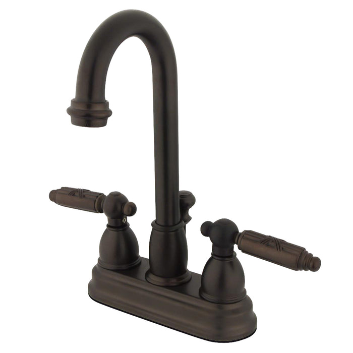 Kingston Brass KB3615GL Vintage Double-Handle 4" Centerset Bathroom Faucet with Pop-Up Drain, Oil Rubbed Bronze