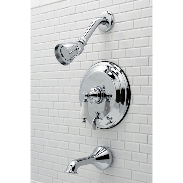 Kingston Brass KB36310PLT Single-Handle Pressure Balanced Tub and Shower Faucet, Trim Only with Diverter Handle, Polished Chrome