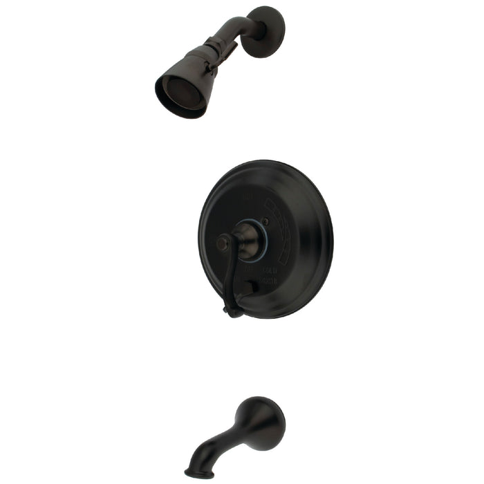 Kingston Brass KB36350FL Restoration Single-Handle Pressure Balanced Tub and Shower Faucet with Diverter Handle, Oil Rubbed Bronze