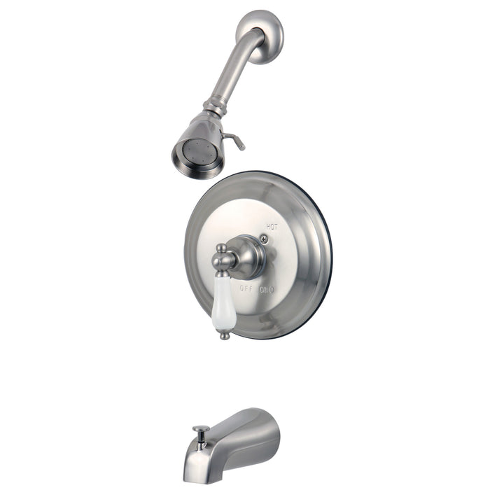 Kingston Brass KB3638PLT Single-Handle Pressure Balanced Tub and Shower Faucet, Trim Only, Brushed Nickel