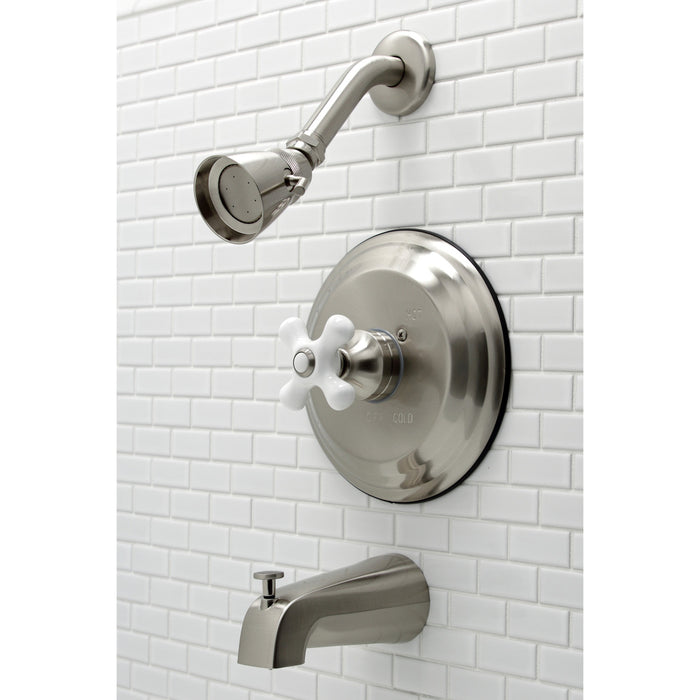 Kingston Brass KB3638PXT Single-Handle Pressure Balanced Tub and Shower Faucet, Trim Only, Brushed Nickel
