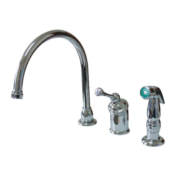 Kingston Brass KB3811BLSP Widespread Kitchen Faucet, Polished Chrome