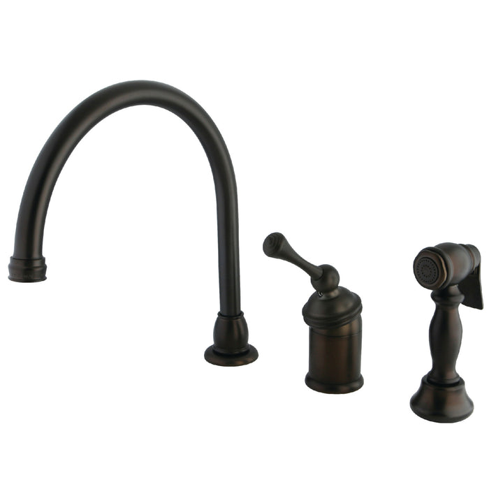 Kingston Brass KB3815BLBS Widespread Kitchen Faucet, Oil Rubbed Bronze