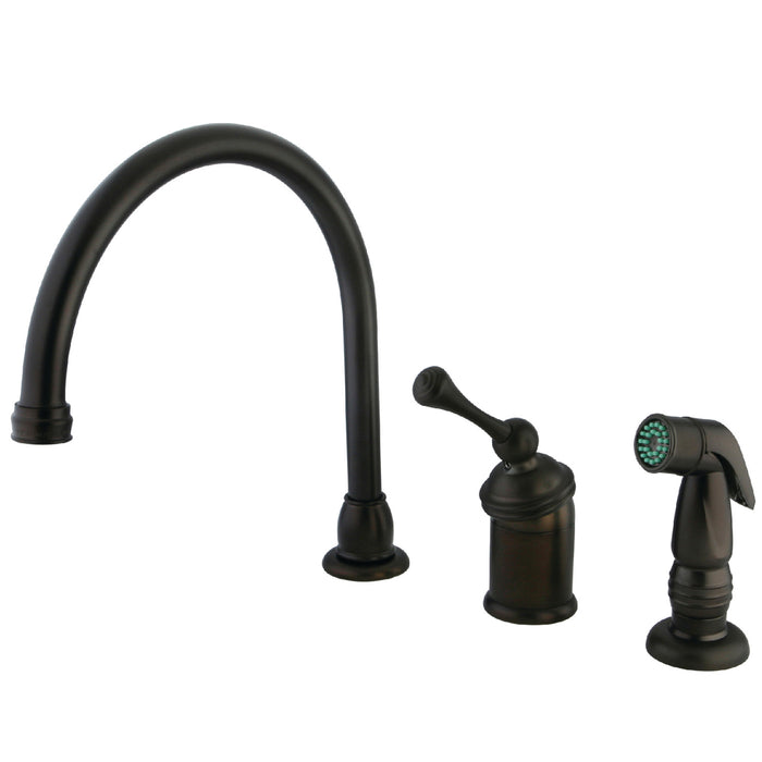 Kingston Brass KB3815BLSP Widespread Kitchen Faucet, Oil Rubbed Bronze