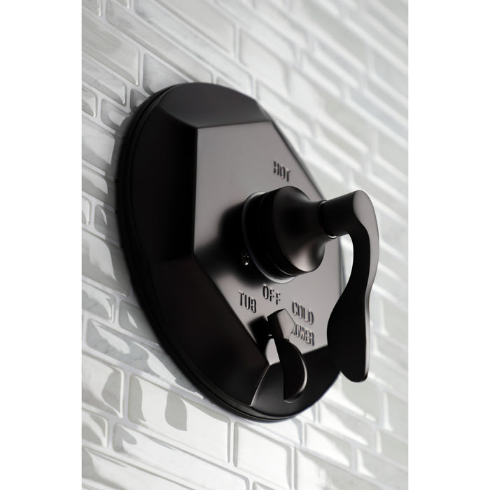 Kingston Brass KB46350DFL Single-Handle Pressure Balanced Tub and Shower Faucet, Oil Rubbed Bronze