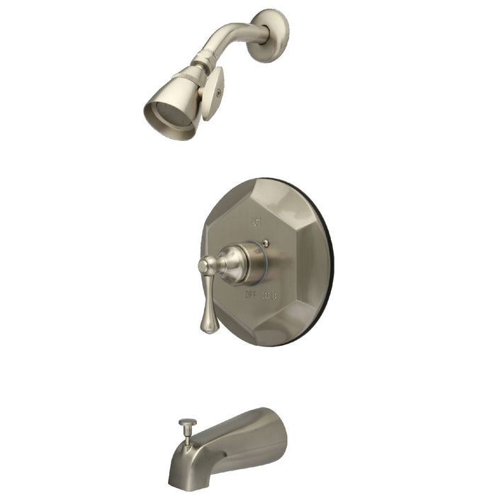 Kingston Brass KB4638BL English Vintage Single-Handle Pressure Balanced Tub and Shower Faucet, Brushed Nickel