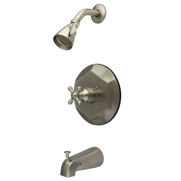 Kingston Brass KB4638BX English Vintage Single-Handle Pressure Balanced Tub and Shower Faucet, Brushed Nickel