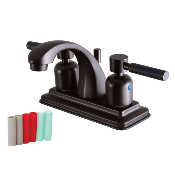 Kingston Brass KB4645DKL Kaiser Double-Handle 4" Centerset Bathroom Faucet with Pop-Up Drain, Oil Rubbed Bronze