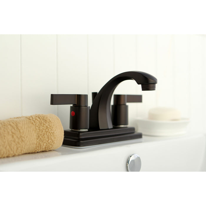 Kingston Brass KB4645NDL NuvoFusion 4 in. Centerset Bathroom Faucet, Oil Rubbed Bronze