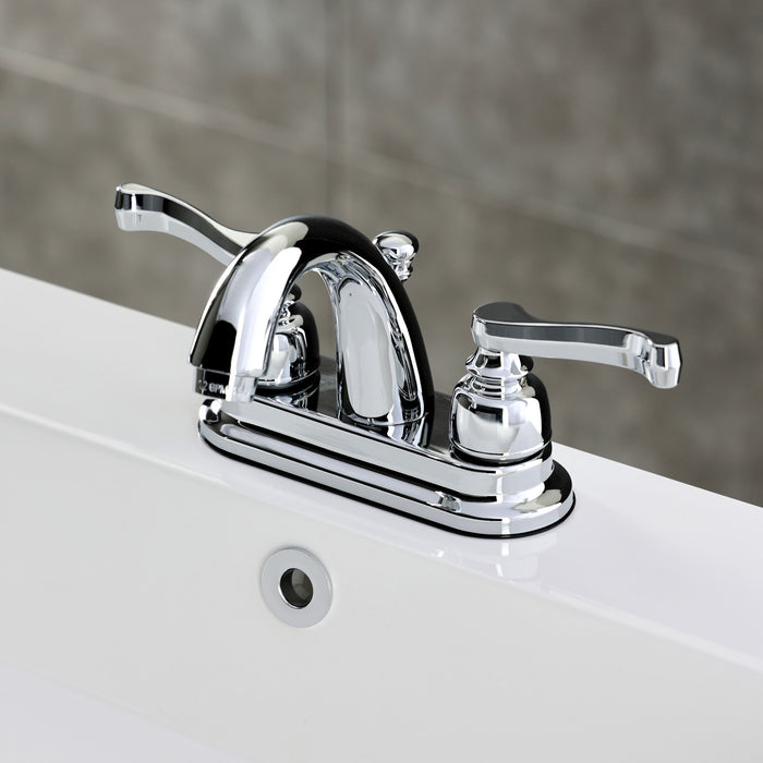 Kingston Brass KB5611FL Royale Double-Handle 4" Centerset Bathroom Faucet with Pop-Up Drain, Polished Chrome