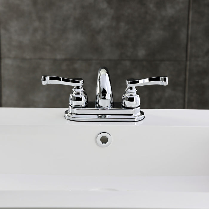 Kingston Brass KB5611FL Royale Double-Handle 4" Centerset Bathroom Faucet with Pop-Up Drain, Polished Chrome