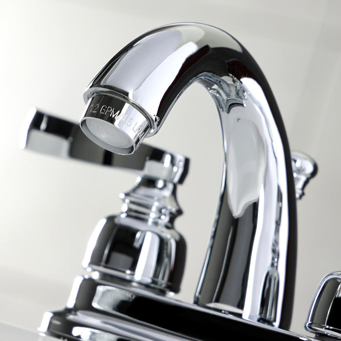 Kingston Brass KB5611FL Royale Double-Handle 4" Centerset Bathroom Faucet with Pop-Up Drain, Polished Chrome