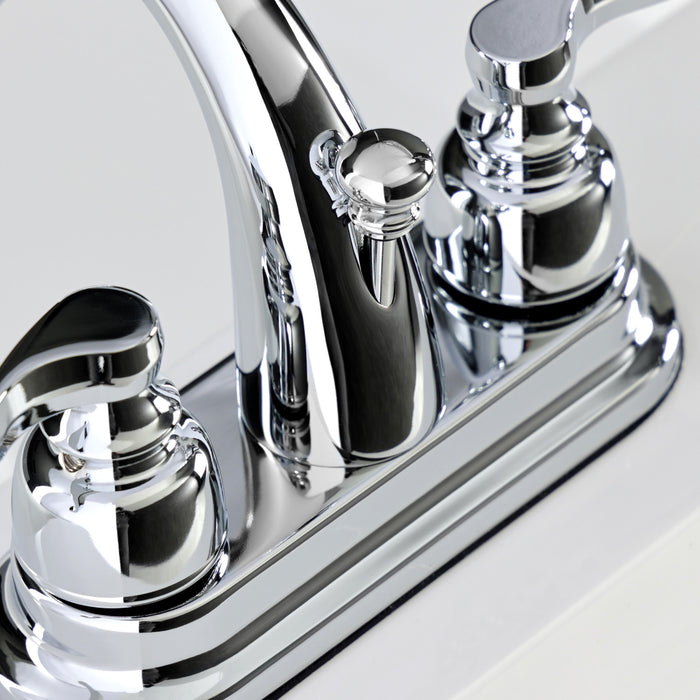 Kingston Brass KB5611FL Royale Double-Handle 4" Centerset Bathroom Faucet with Pop-Up Drain, Polished Chrome