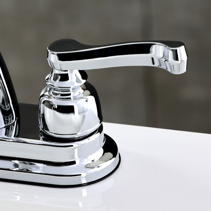 Kingston Brass KB5611FL Royale Double-Handle 4" Centerset Bathroom Faucet with Pop-Up Drain, Polished Chrome