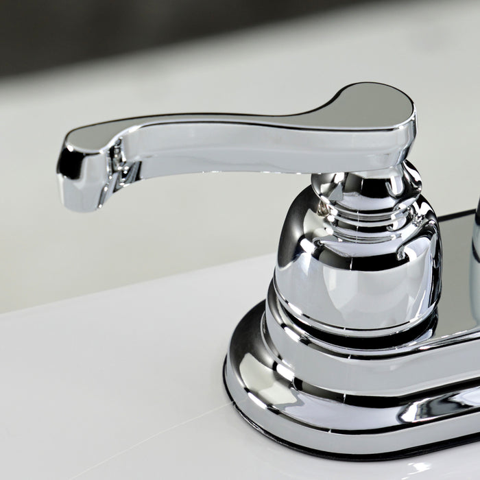 Kingston Brass KB5611FL Royale Double-Handle 4" Centerset Bathroom Faucet with Pop-Up Drain, Polished Chrome