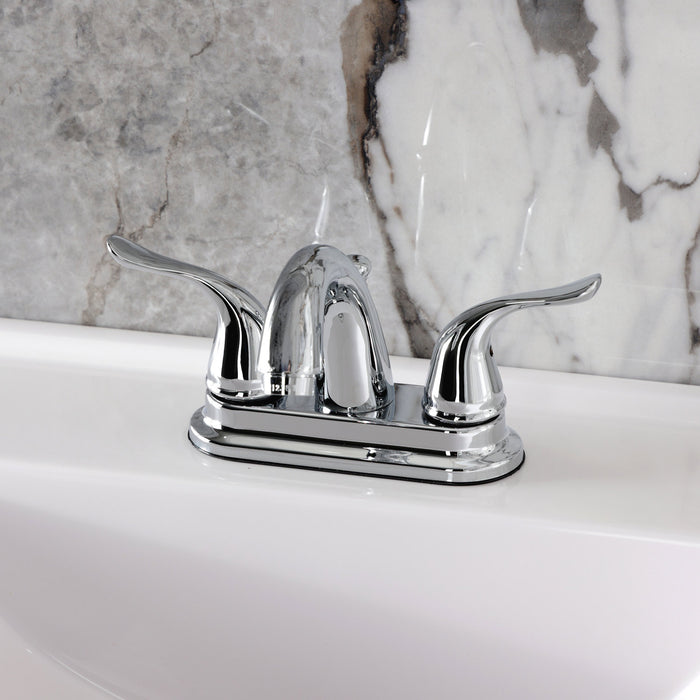 Kingston Brass KB5611YL Yosemite Double-Handle 4" Centerset Bathroom Faucet with Pop-Up Drain, Polished Chrome