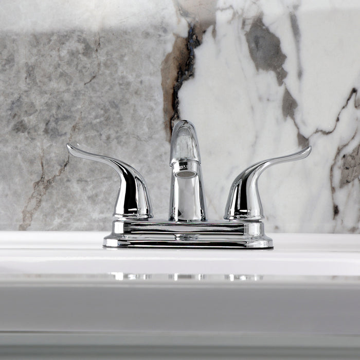 Kingston Brass KB5611YL Yosemite Double-Handle 4" Centerset Bathroom Faucet with Pop-Up Drain, Polished Chrome