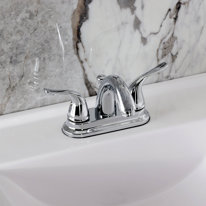 Kingston Brass KB5611YL Yosemite Double-Handle 4" Centerset Bathroom Faucet with Pop-Up Drain, Polished Chrome