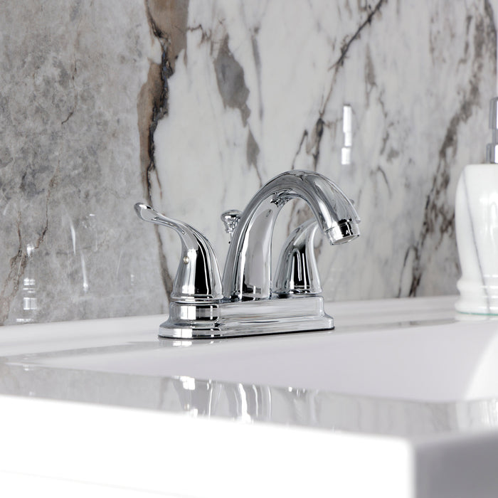 Kingston Brass KB5611YL Yosemite Double-Handle 4" Centerset Bathroom Faucet with Pop-Up Drain, Polished Chrome