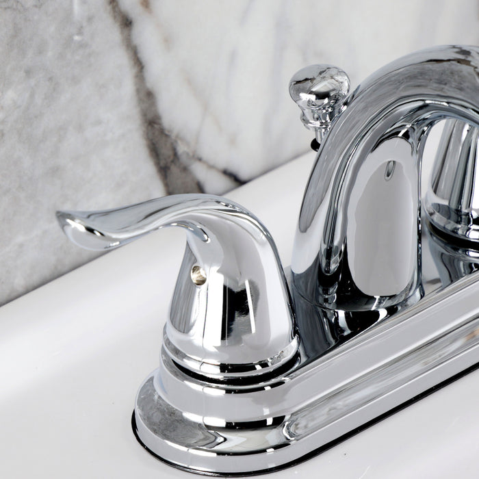 Kingston Brass KB5611YL Yosemite Double-Handle 4" Centerset Bathroom Faucet with Pop-Up Drain, Polished Chrome