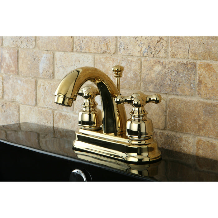 Kingston Brass KB5612AX 4 in. Centerset Bathroom Faucet, Polished Brass