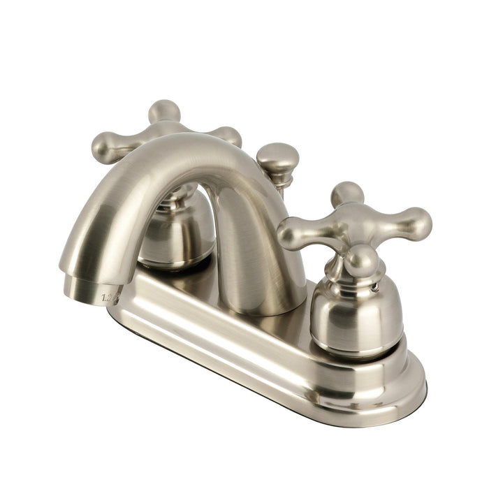Kingston Brass KB5618AX Restoration Double-Handle 4" Centerset Bathroom Faucet with Pop-Up Drain, Brushed Nickel