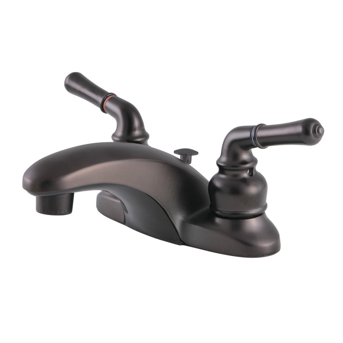 Kingston Brass KB625B Magellan Double-Handle 4" Centerset Bathroom Faucet with Brass Pop-Up, Oil Rubbed Bronze