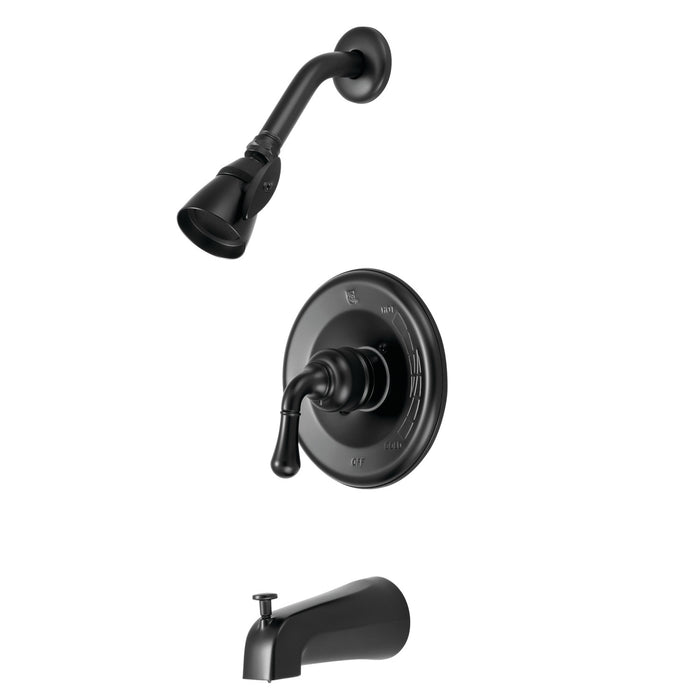 Kingston Brass KB630 Magellan Single-Handle Pressure Balanced Tub and Shower Faucet, Matte Black