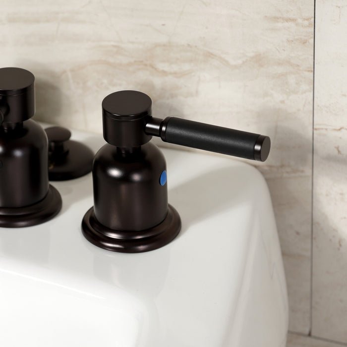 Kingston Brass KB6325DKL Kaiser Three-Handle Bidet Faucet with Brass Pop-Up, Oil Rubbed Bronze