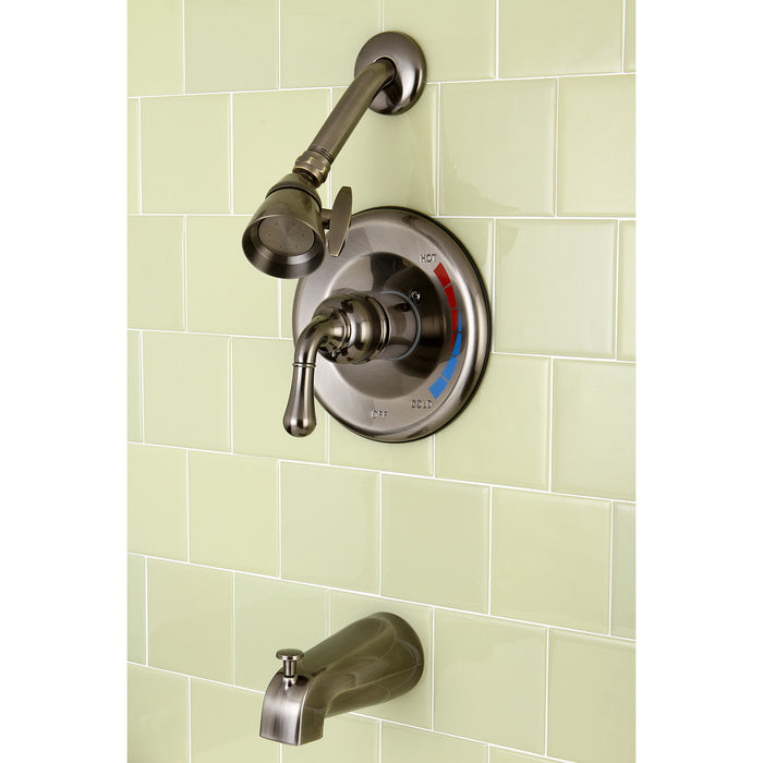 Kingston Brass KB633 Magellan Single-Handle Pressure Balanced Tub and Shower Faucet, Black Stainless