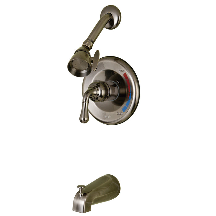 Kingston Brass KB633 Tub and Shower Faucet, Black Stainless