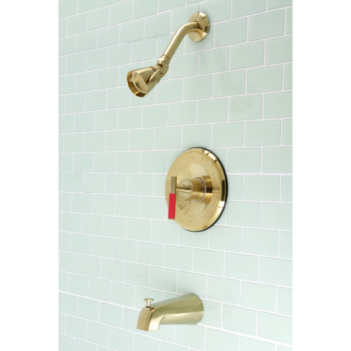 Kingston Brass KB6637CKL Kaiser Single-Handle Pressure Balanced Tub and Shower Faucet, Brushed Brass