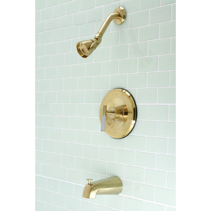 Kingston Brass KB6637CKL Kaiser Single-Handle Pressure Balanced Tub and Shower Faucet, Brushed Brass