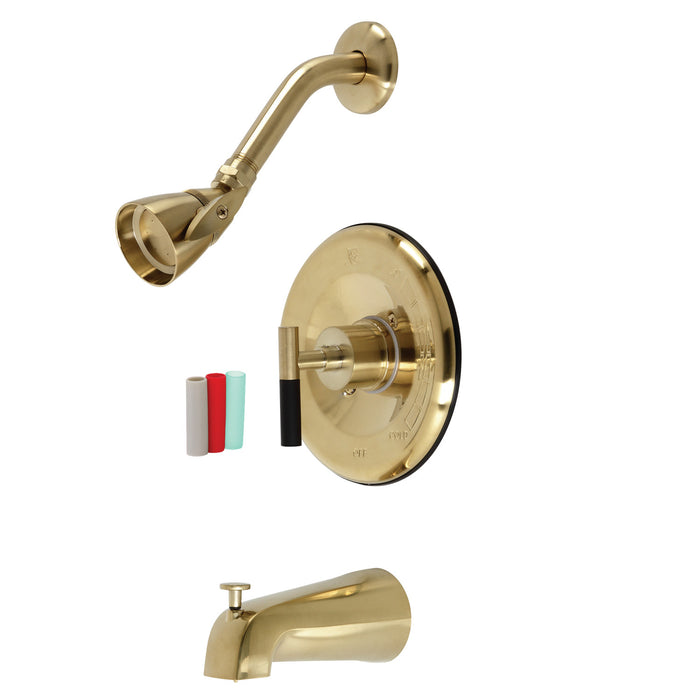 Kingston Brass KB6637CKL Kaiser Single-Handle Pressure Balanced Tub and Shower Faucet, Brushed Brass