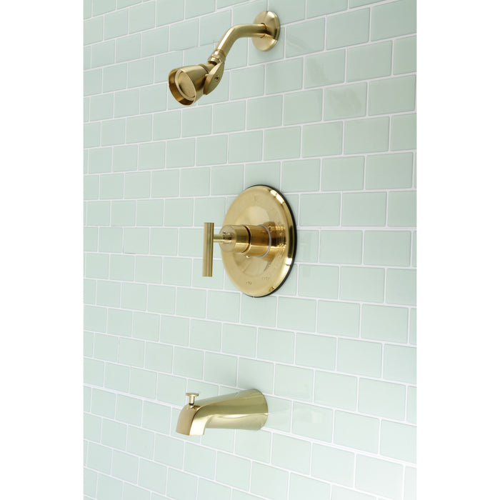 Kingston Brass KB6637CML Manhattan Single-Handle Pressure Balanced Tub and Shower Faucet, Brushed Brass