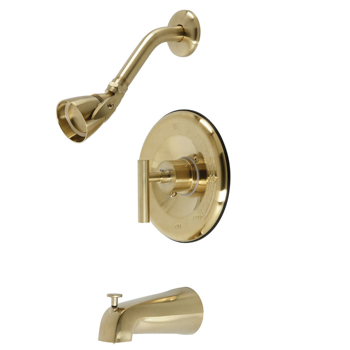 Kingston Brass KB6637CML Manhattan Single-Handle Pressure Balanced Tub and Shower Faucet, Brushed Brass
