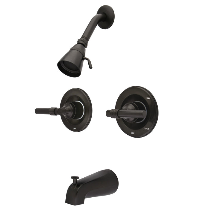 Kingston Brass KB665ML Vintage Double-Handle Pressure Balanced Tub and Shower Faucet, Oil Rubbed Bronze