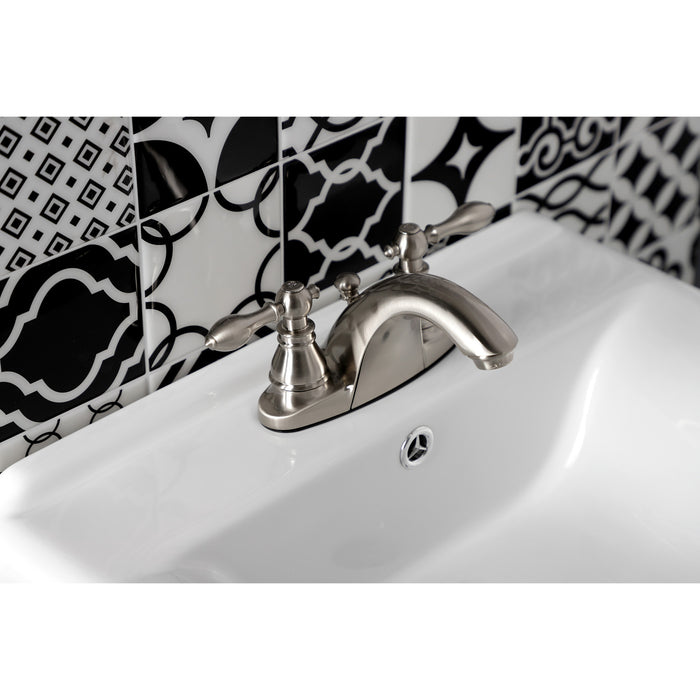 Kingston Brass KB7648ACL American Classic Double-Handle 4" Centerset Bathroom Faucet with Pop-Up Drain, Brushed Nickel