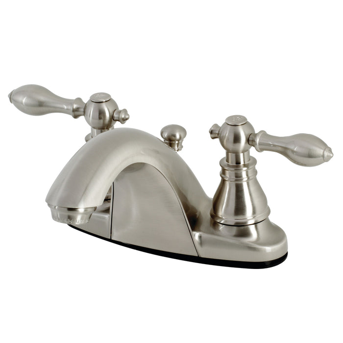 Kingston Brass KB7648ACL American Classic Double-Handle 4" Centerset Bathroom Faucet with Pop-Up Drain, Brushed Nickel