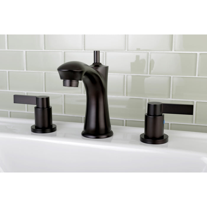 Kingston Brass KB7965NDL NuvoFusion Widespread Bathroom Faucet with Retail Pop-Up Drain, Oil Rubbed Bronze