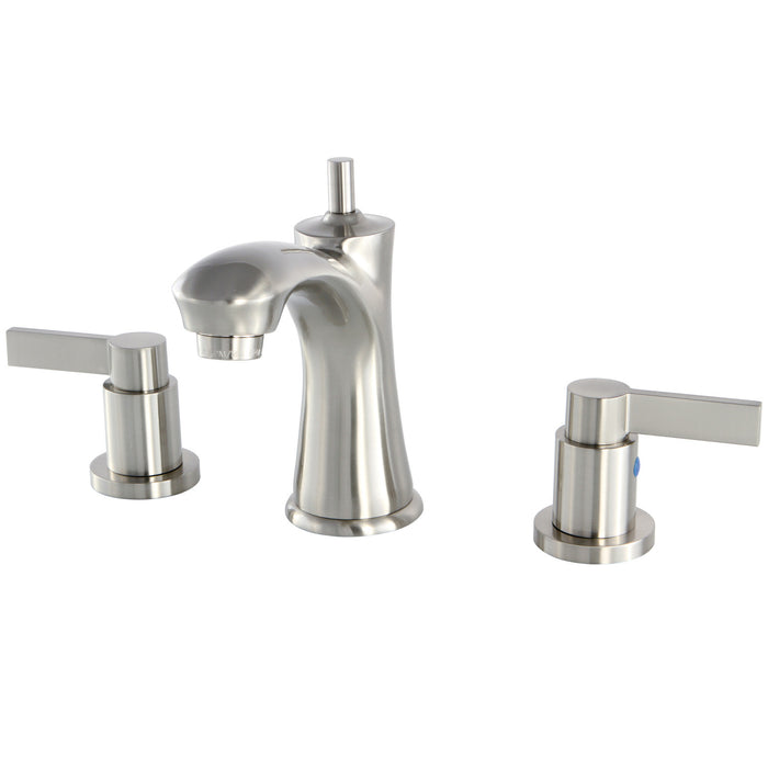 Kingston Brass KB7968NDL NuvoFusion Widespread Bathroom Faucet with Pop-Up Drain, Brushed Nickel