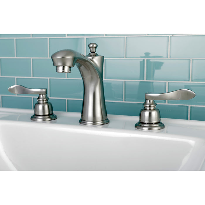 Kingston Brass KB7968NFL NuWave French Widespread Bathroom Faucet with Pop-Up Drain, Brushed Nickel