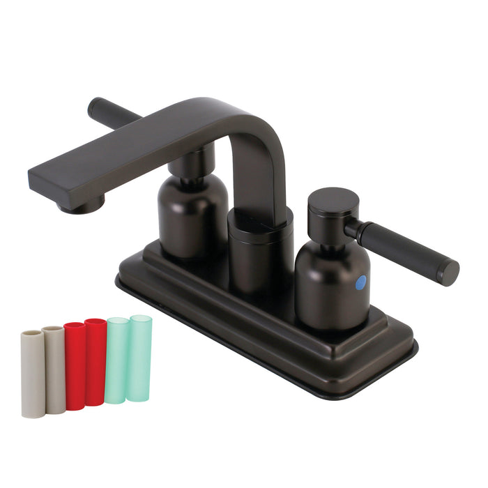 Kingston Brass KB8465DKL Kaiser Double-Handle 4" Centerset Bathroom Faucet with Push-Up Pop-Up, Oil Rubbed Bronze