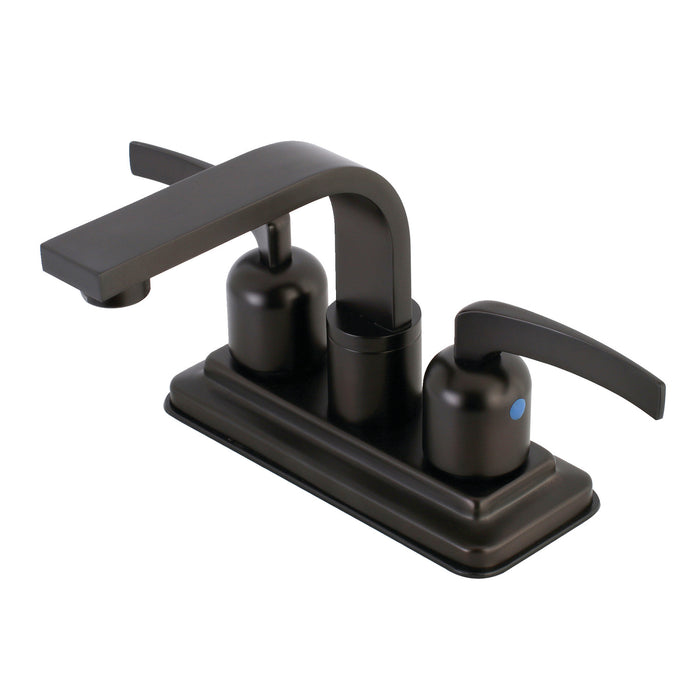 Kingston Brass KB8465EFL Centurion Double-Handle 4" Centerset Bathroom Faucet with Push-Up Pop-Up, Oil Rubbed Bronze