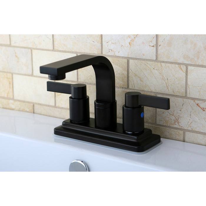 Kingston Brass KB8465NDL NuvoFusion Double-Handle 4" Centerset Bathroom Faucet with Push-Up Pop-Up, Oil Rubbed Bronze