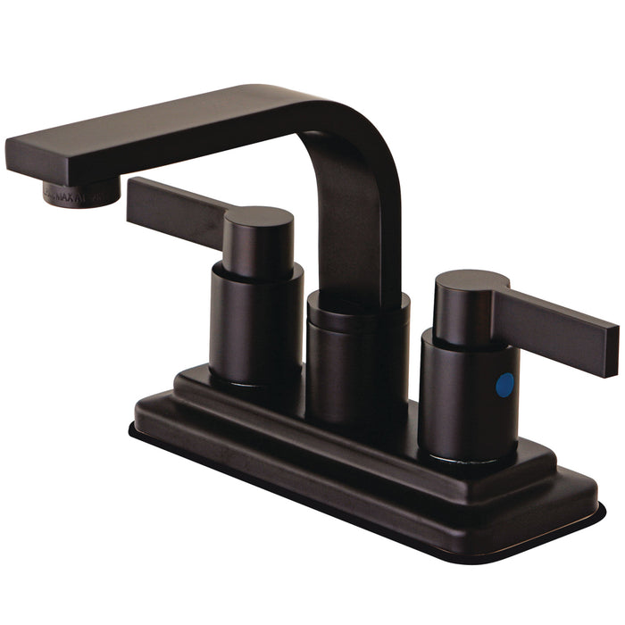 Kingston Brass KB8465NDL NuvoFusion Double-Handle 4" Centerset Bathroom Faucet with Push-Up Pop-Up, Oil Rubbed Bronze