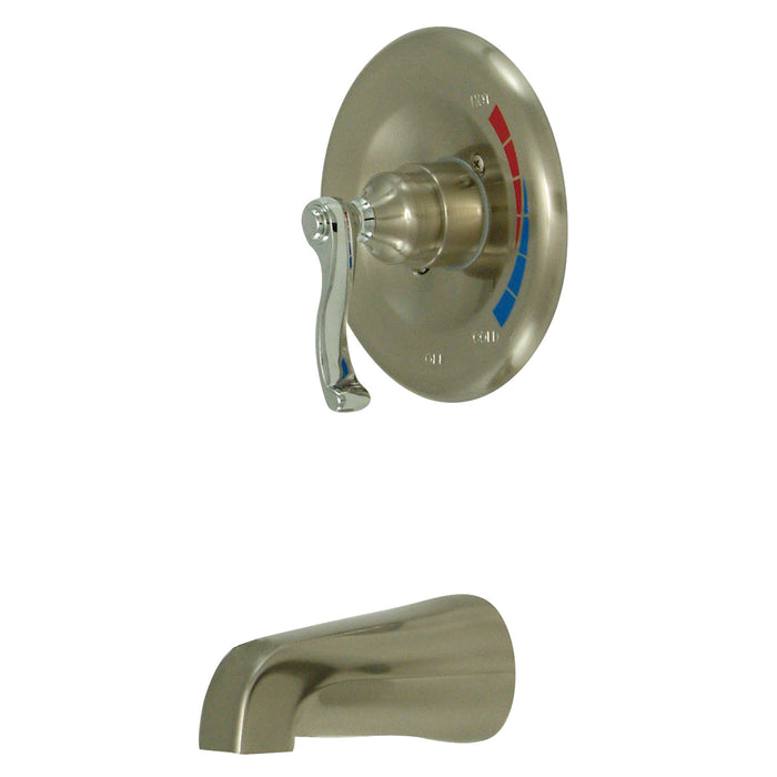 Kingston Brass KB8637FLTO Royale Single-Handle Pressure Balanced Tub Faucet, Brushed Nickel/Polished Chrome