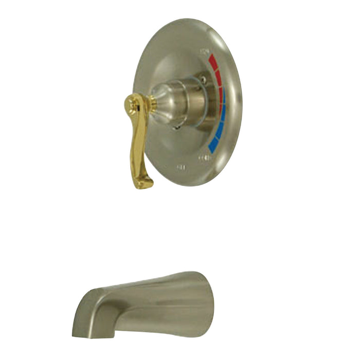 Kingston Brass KB8639FLTO Royale Single-Handle Pressure Balanced Tub Faucet, Brushed Nickel/Polished Brass