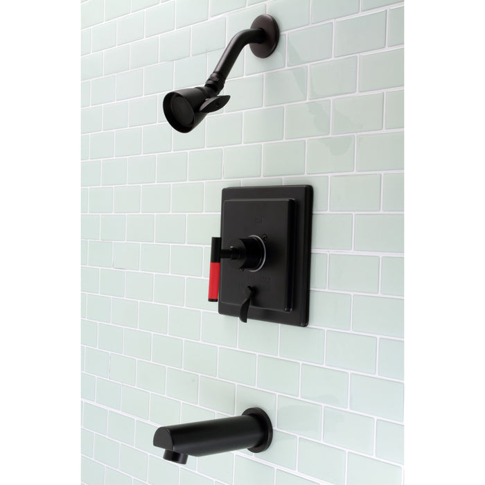 Kingston Brass KB86500CKL Kaiser Single-Handle Pressure Balanced Tub and Shower Faucet, Matte Black